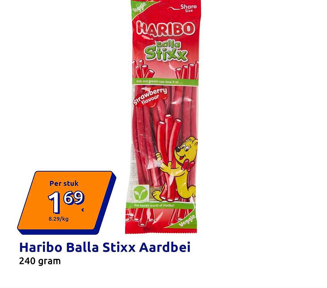 Haribo Balla Stixx Aardbei