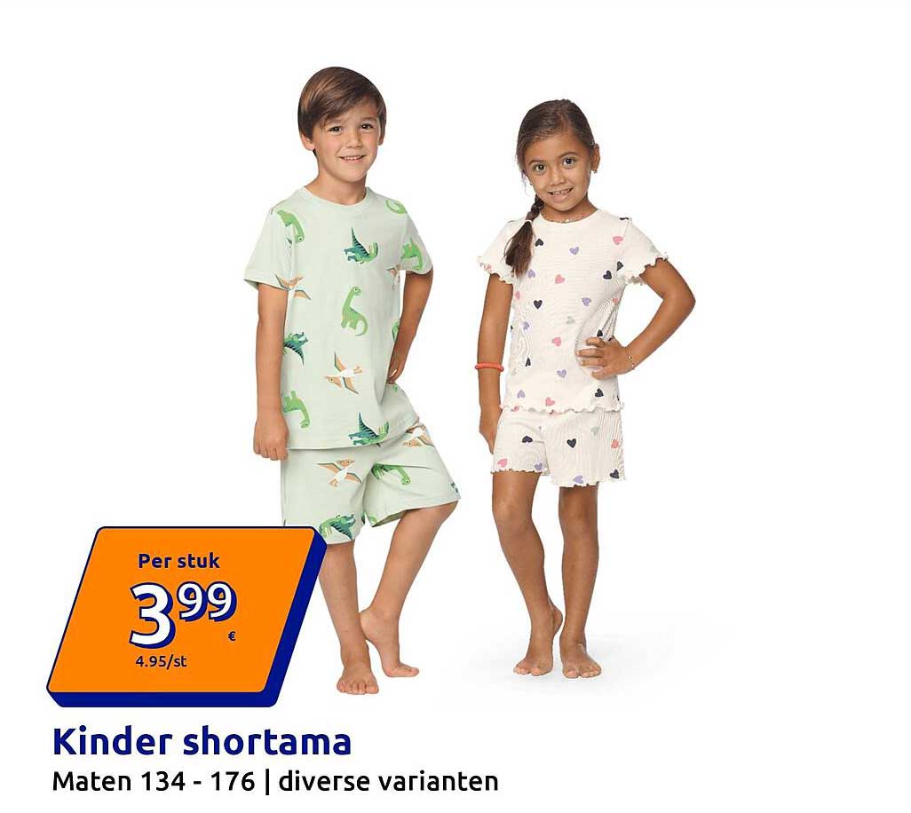 Kinder shortama Maten 134 - 176 | diverse varianten