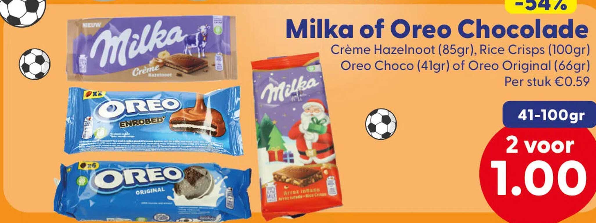 Milka of Oreo Chocolade 2 voor 1.00