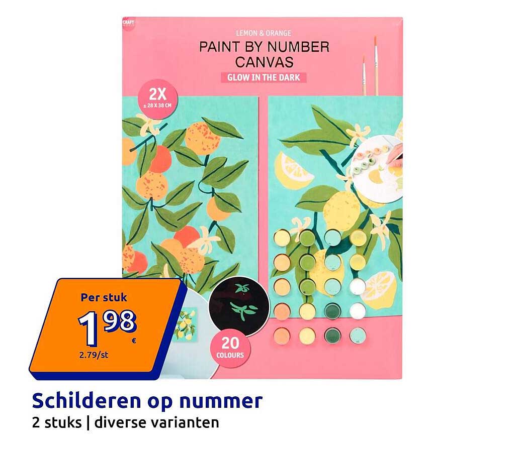 Schilderen op nummer 2 stuks | diverse varianten