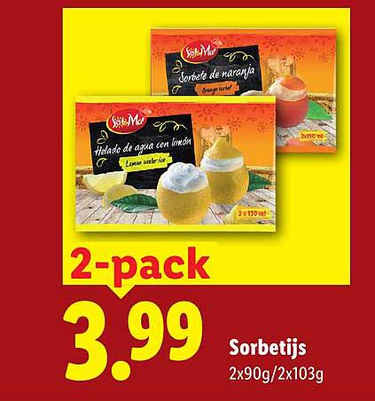 2-pack Sorbetijs 2x90g/2x103g