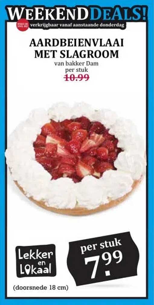 AARDBEIENVLAAI MET SLAGROOM