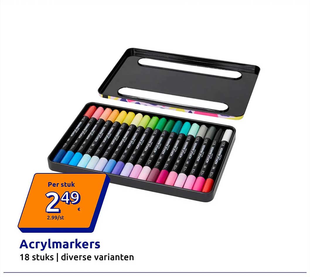 Acrylmarkers 18 stuks | diverse varianten