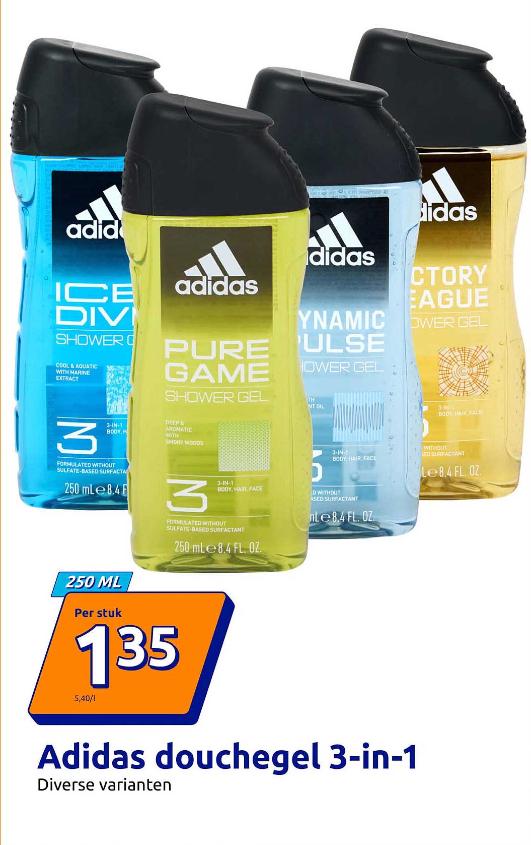 Adidas douchegel 3-in-1 Diverse varianten