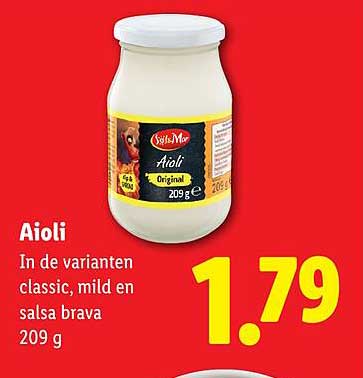 Aioli In de varianten classic, mild en salsa brava 209 g