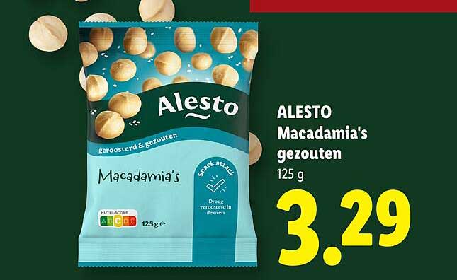 ALESTO Macadamia's gezouten 125 g