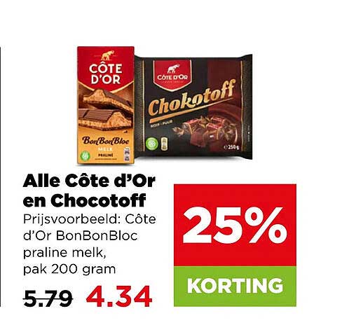 Alle Côte d'Or en Chokotoff
