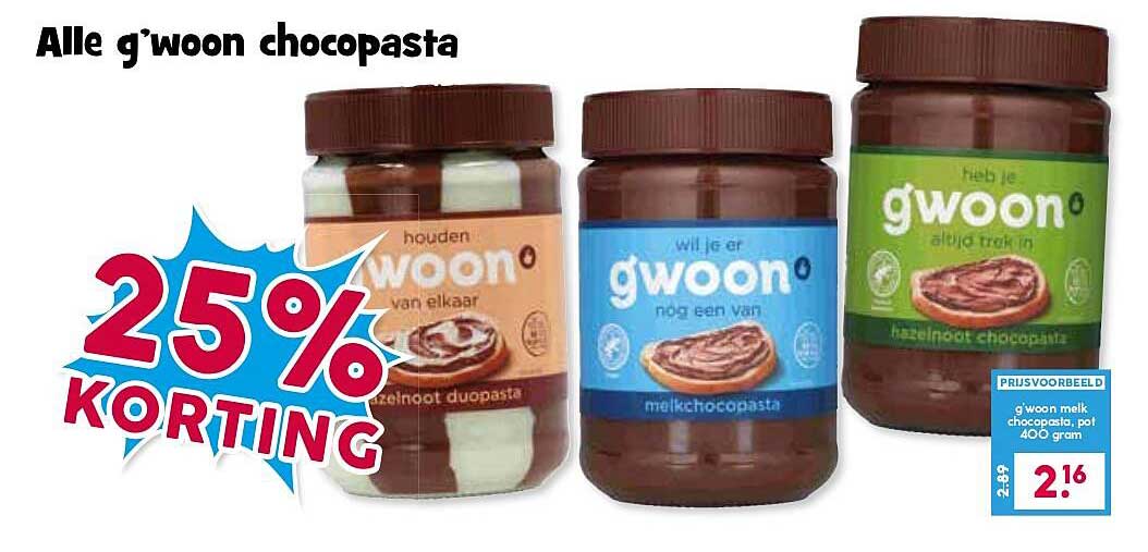 Alle g'woon chocopasta 25% KORTING