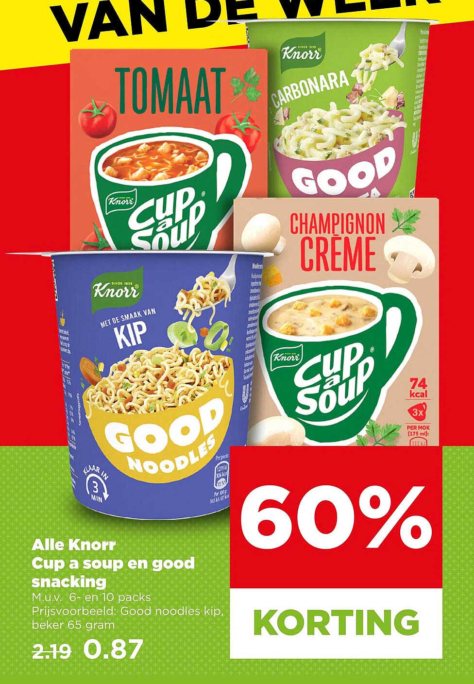 Alle Knorr Cup a soup en good snacking 60% KORTING