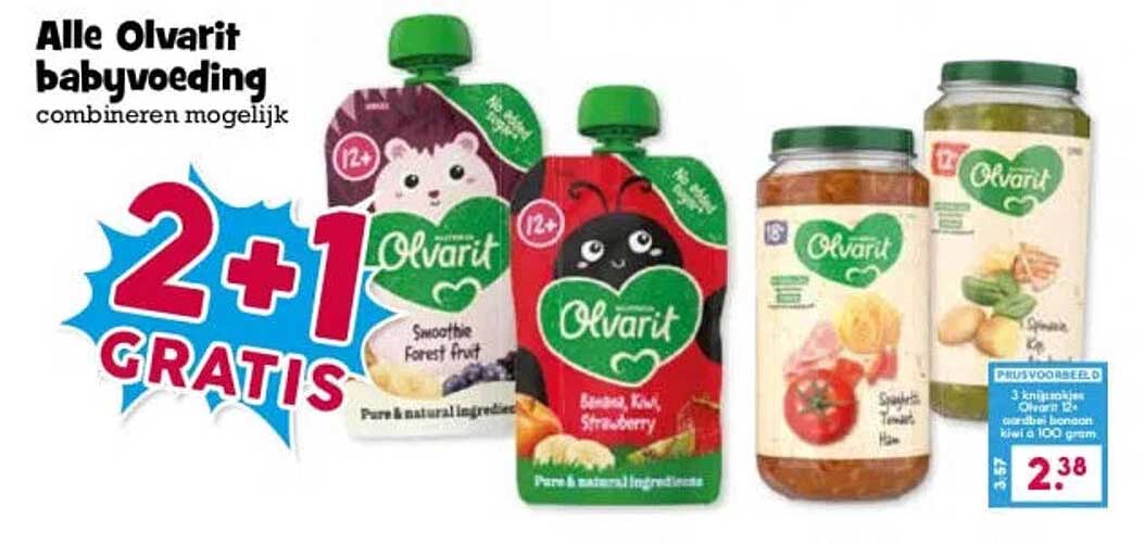 Alle Olvarit babyvoeding combineren mogelijk 2+1 GRATIS
