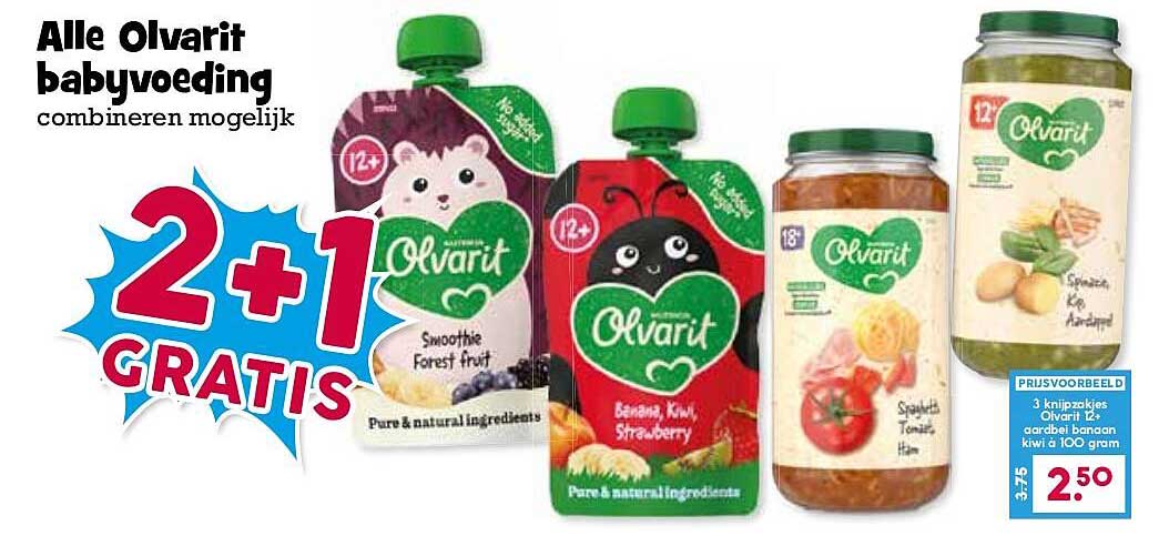 Alle Olvarit babyvoeding combineren mogelijk 2+1 GRATIS