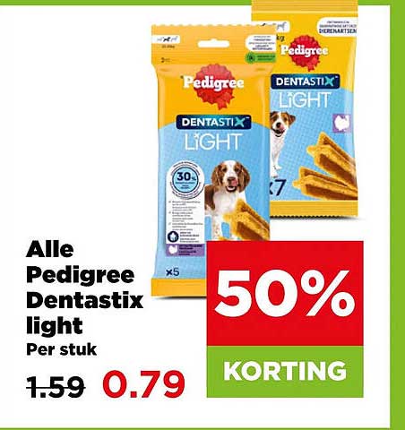 Alle Pedigree Dentastix light Per stuk