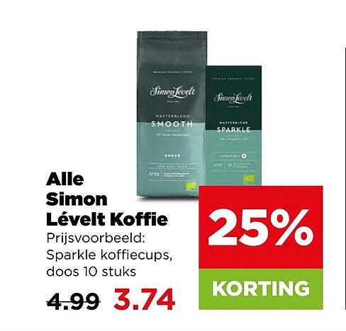 Alle Simon Lévelt Koffie Prijsvoorbeeld: Sparkle koffiecups, doos 10 stuks 25% KORTING