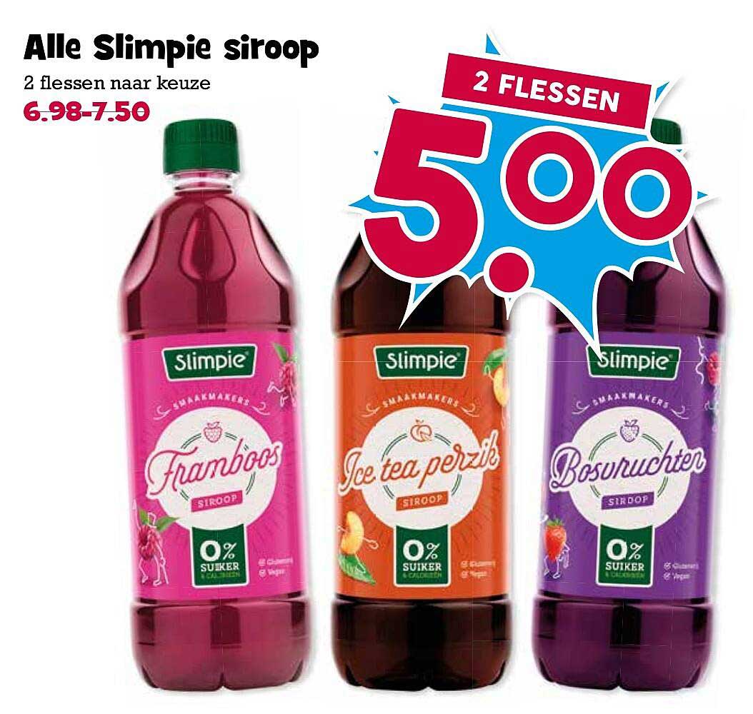 Alle Slimpie siroop 2 flessen naar keuze