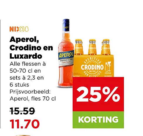 Aperol, Crodino en Luxardo