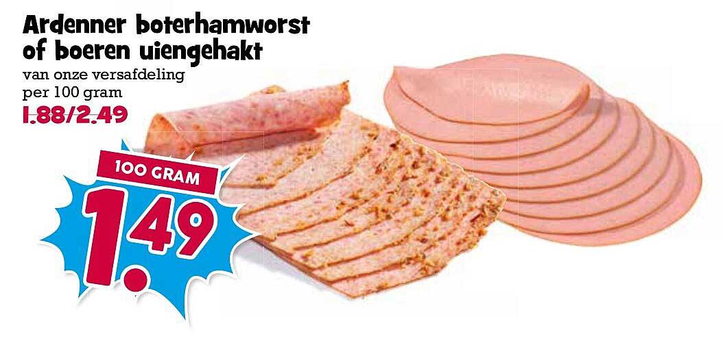 Ardenner boterhamworst of boeren uiengehakt