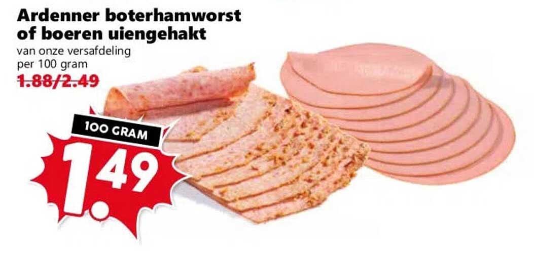Ardenner boterhamworst of boeren uiengehakt