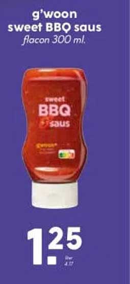 'a'woon sweet BBQ saus fles 300 ml