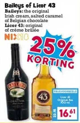 Baileys of Licor 43 25% KORTING