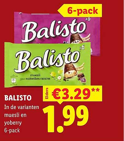 Balisto In de varianten muesli en yoberry 6-pack