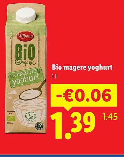 Bio magere yoghurt 1 l