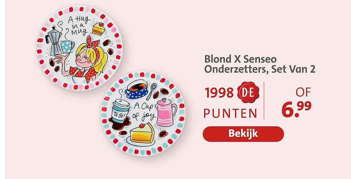 Blond X Senseo Onderzetters, Set Van 2