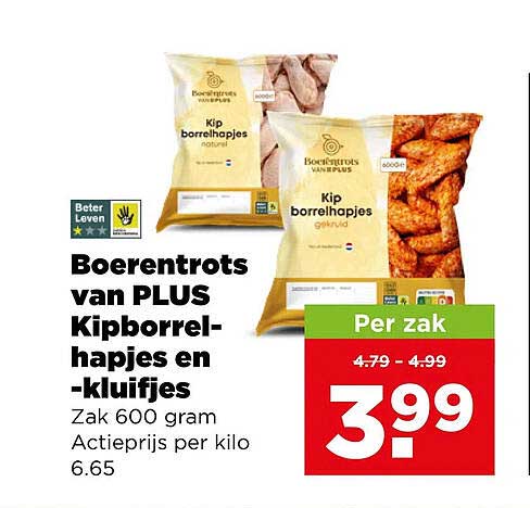 Boerentrots van PLUS Kipborrelhapjes en -kluifjes