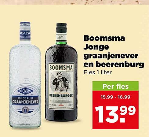 Boomsma Jonge graanjenever en beerenburg Fles 1 liter