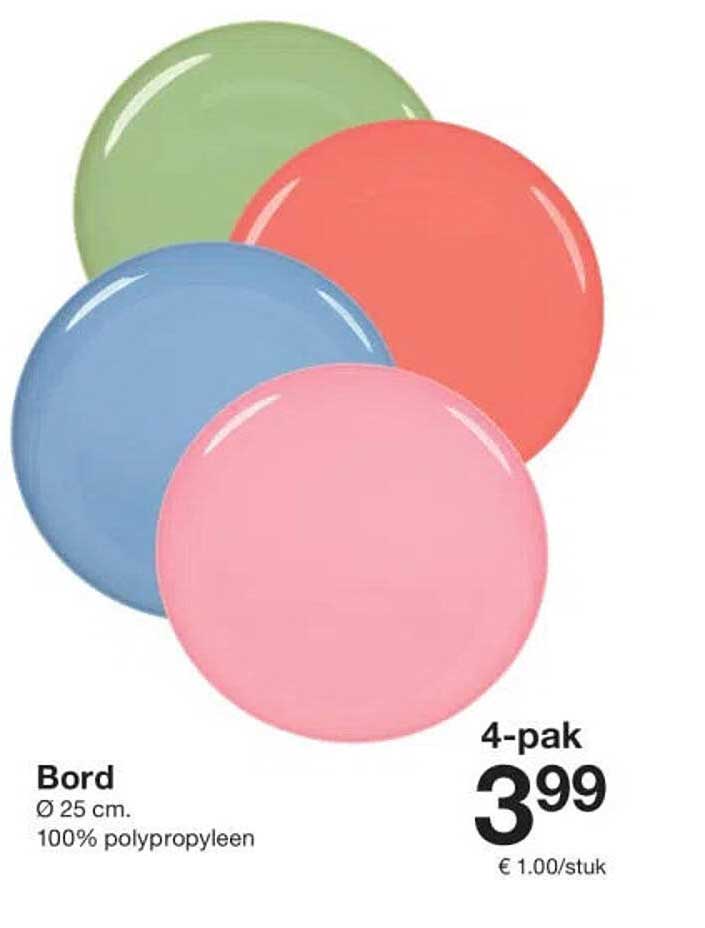Bord Ø 25 cm. 100% polypropylene 4-pak