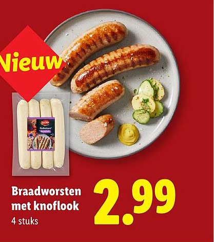 Braadworsten met knoflook