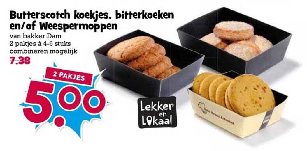 Butterscotch koekjes, bitterkoeken en/of Weespermoppen