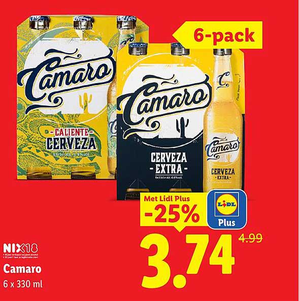 Camaro 6-pack Met Lidl Plus -25%