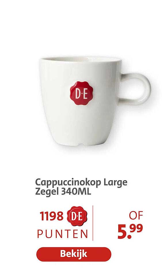 Cappuccinokop Large Zegel 340ML