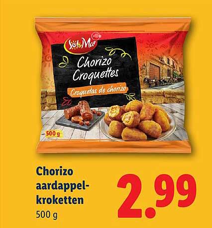 Chorizo aardappel-kroketten 500 g