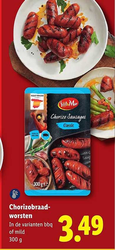 Chorizobraadworsten In de varianten bbq of mild 300 g