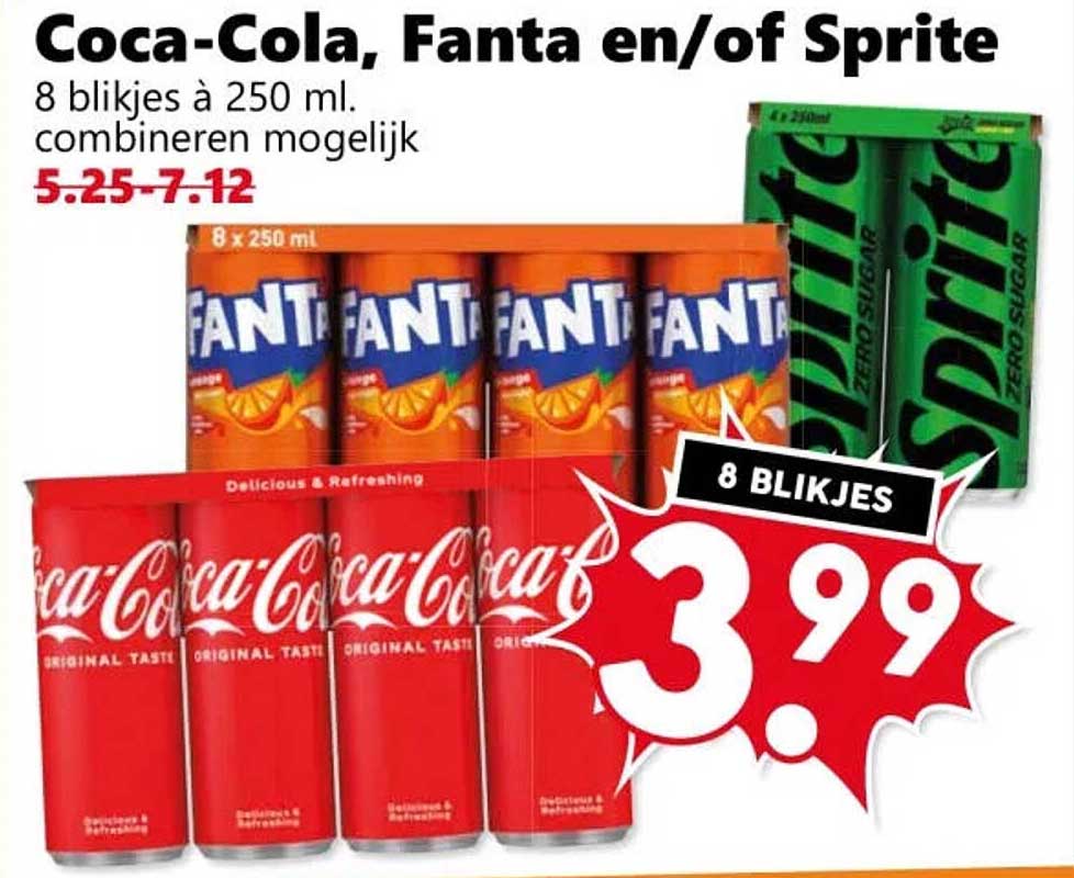 Coca-Cola, Fanta en/of Sprite
