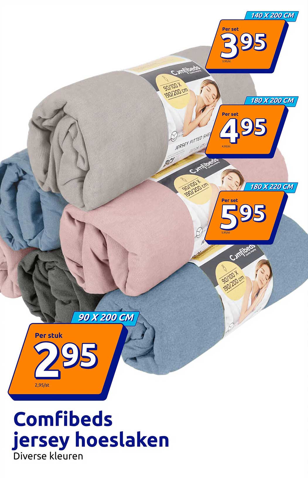 Comfibeds jersey hoeslaken Diverse kleuren