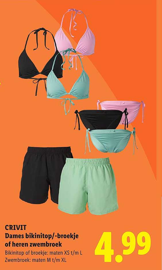CRIVIT Dames bikinitop/-broekje of heren zwembroek