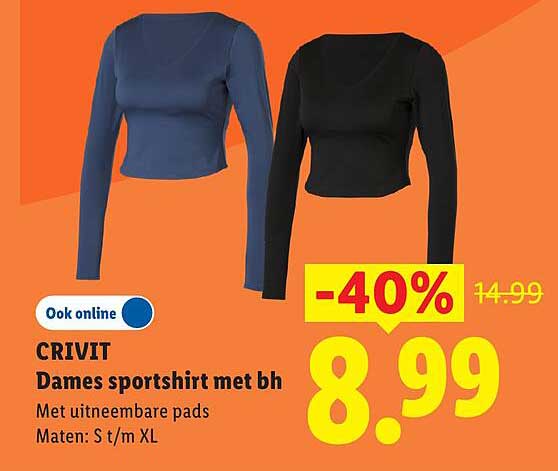 CRIVIT Dames sportshirt met bh