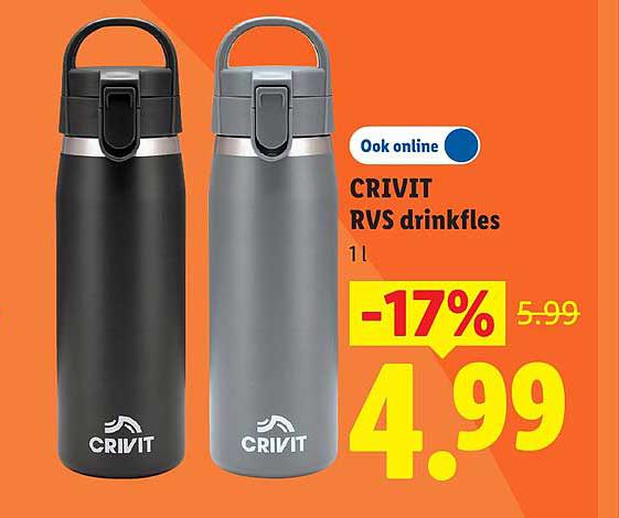 CRIVIT RVS drinkfles 1 l