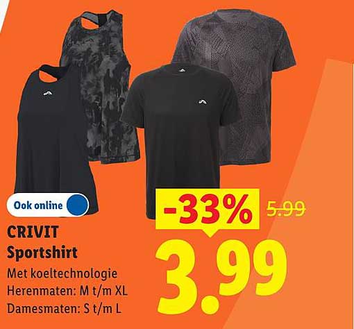 CRIVIT Sportshirt Met koeltechnologie Herenmaten: M t/m XL Damesmaten: S t/m L