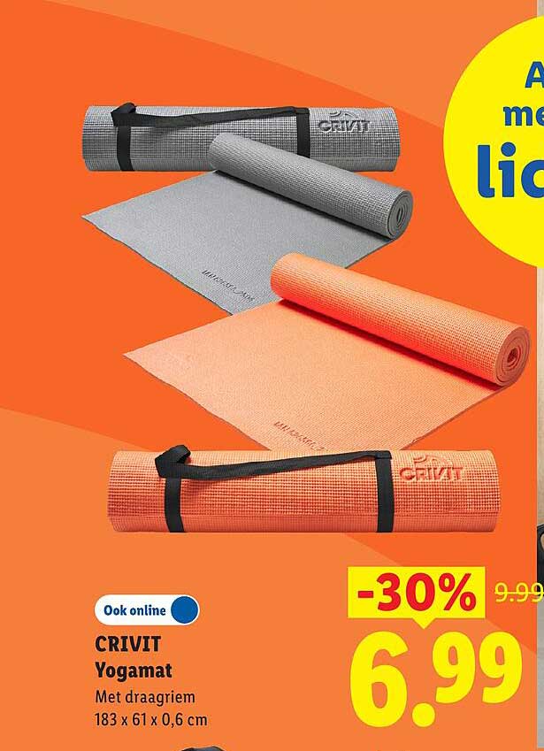 CRIVIT Yogamat Met draagriem 183 x 61 x 0,6 cm -30%