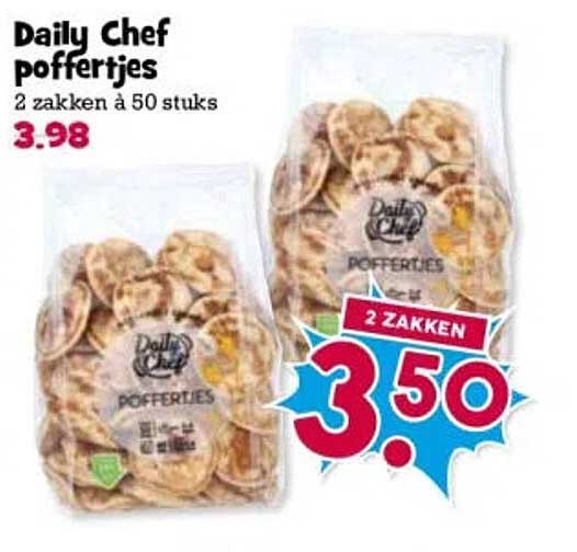 Daily Chef poffertjes 2 zakken à 50 stuks