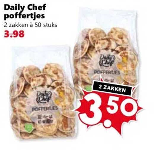 Daily Chef poffertjes 2 zakken à 50 stuks