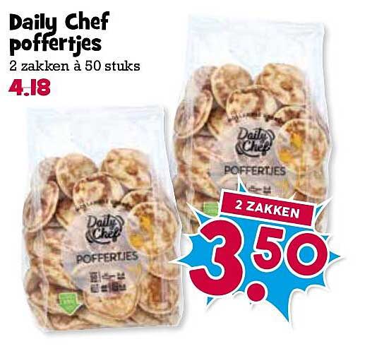 Daily Chef poffertjes 2 zakken à 50 stuks