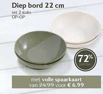 Diep bord 22 cm set 2 stuks OP=OP