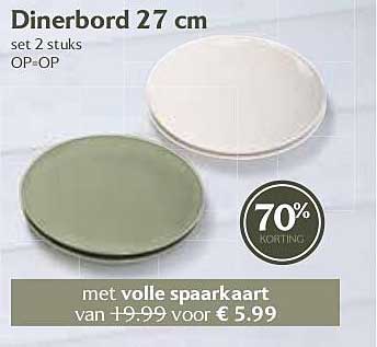 Dinerbord 27 cm set 2 stuks OP=OP