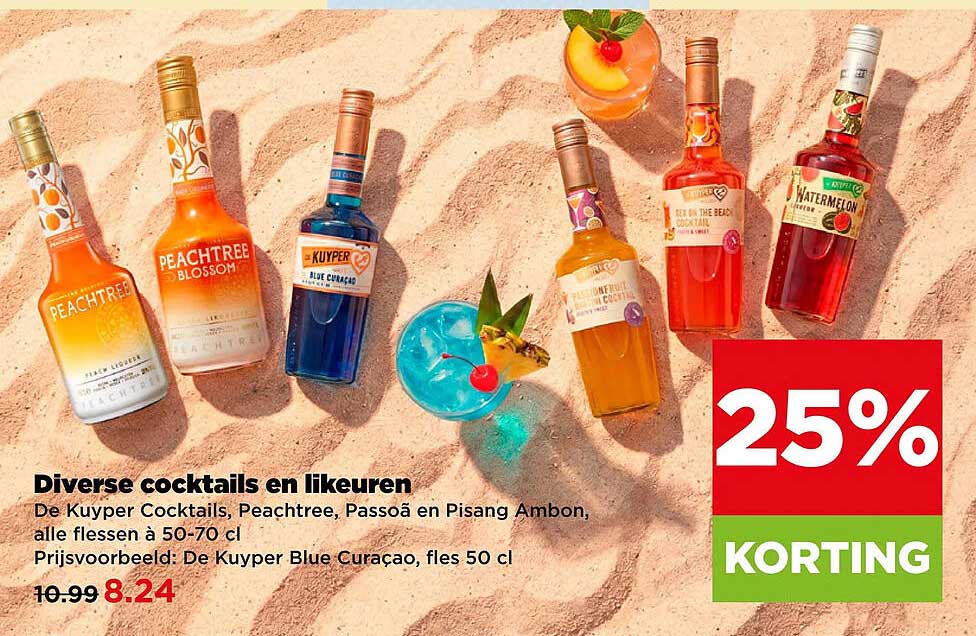 Diverse cocktails en likeuren 25% KORTING