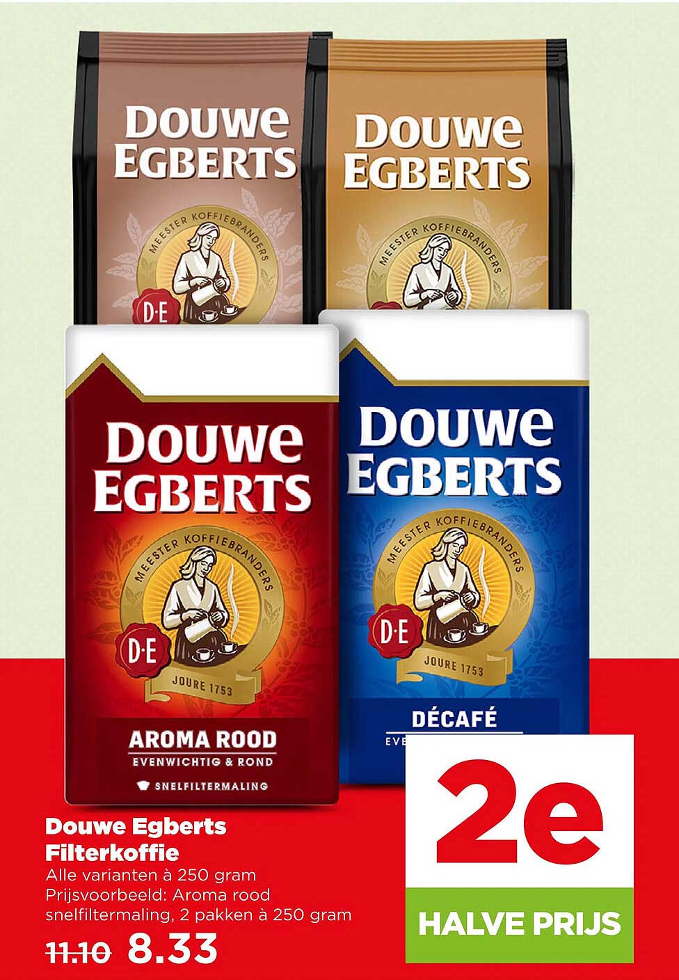 Douwe Egberts Filterkoffie 2e halve prijs