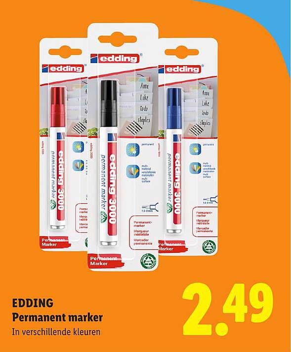 EDDING Permanent marker In verschillende kleuren